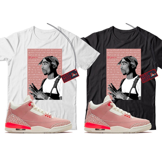 2 Pac T-Shirt Match Jordan 3 Rust Pink