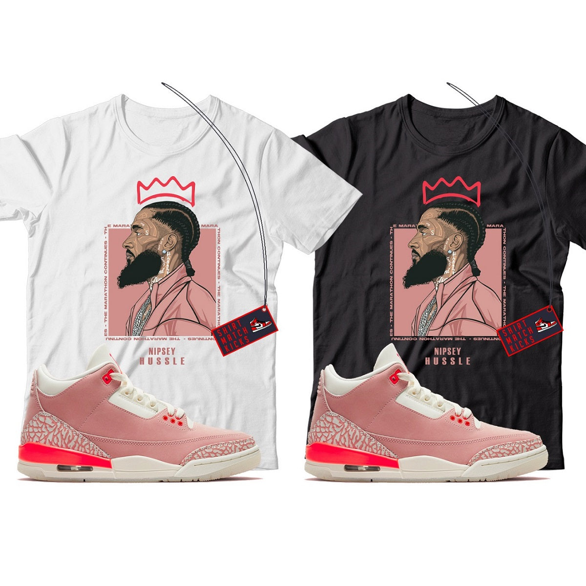 Nipsey(2) T-Shirt Match Jordan 3 Rust Pink