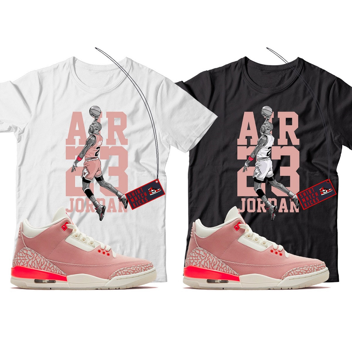 MJ T-Shirt Match Jordan 3 Rust Pink