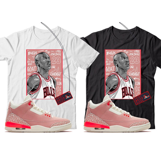 MJ(2) T-Shirt Match Jordan 3 Rust Pink