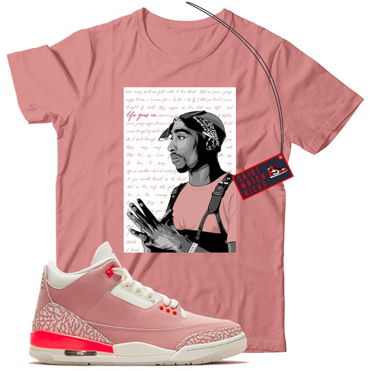 2 Pac T-Shirt Match Jordan 3 Rust Pink