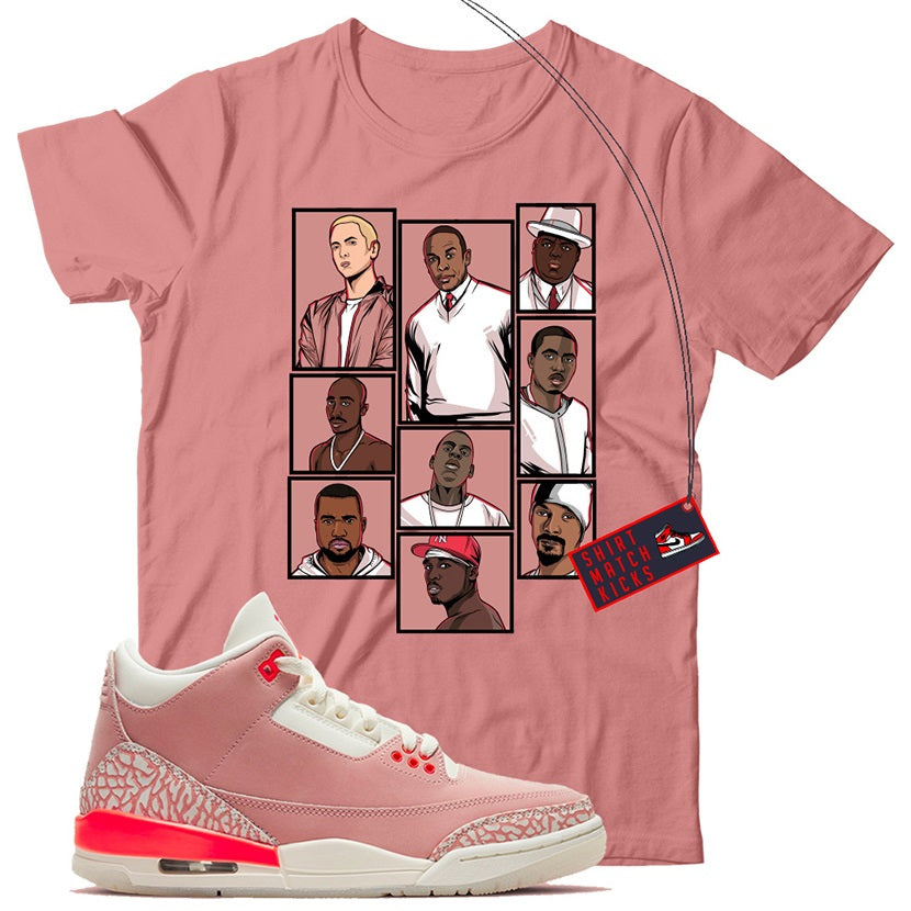 Rap T-Shirt Match Jordan 3 Rust Pink