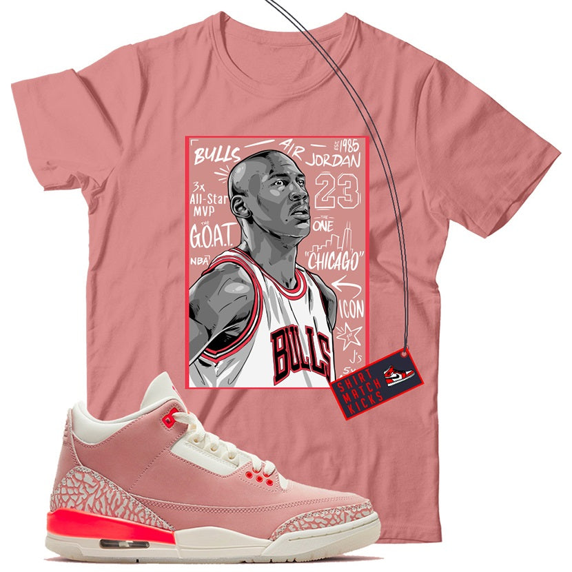 MJ(2) T-Shirt Match Jordan 3 Rust Pink