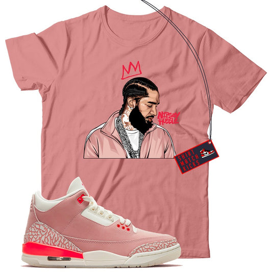 Nipsey T-Shirt Match Jordan 3 Rust Pink