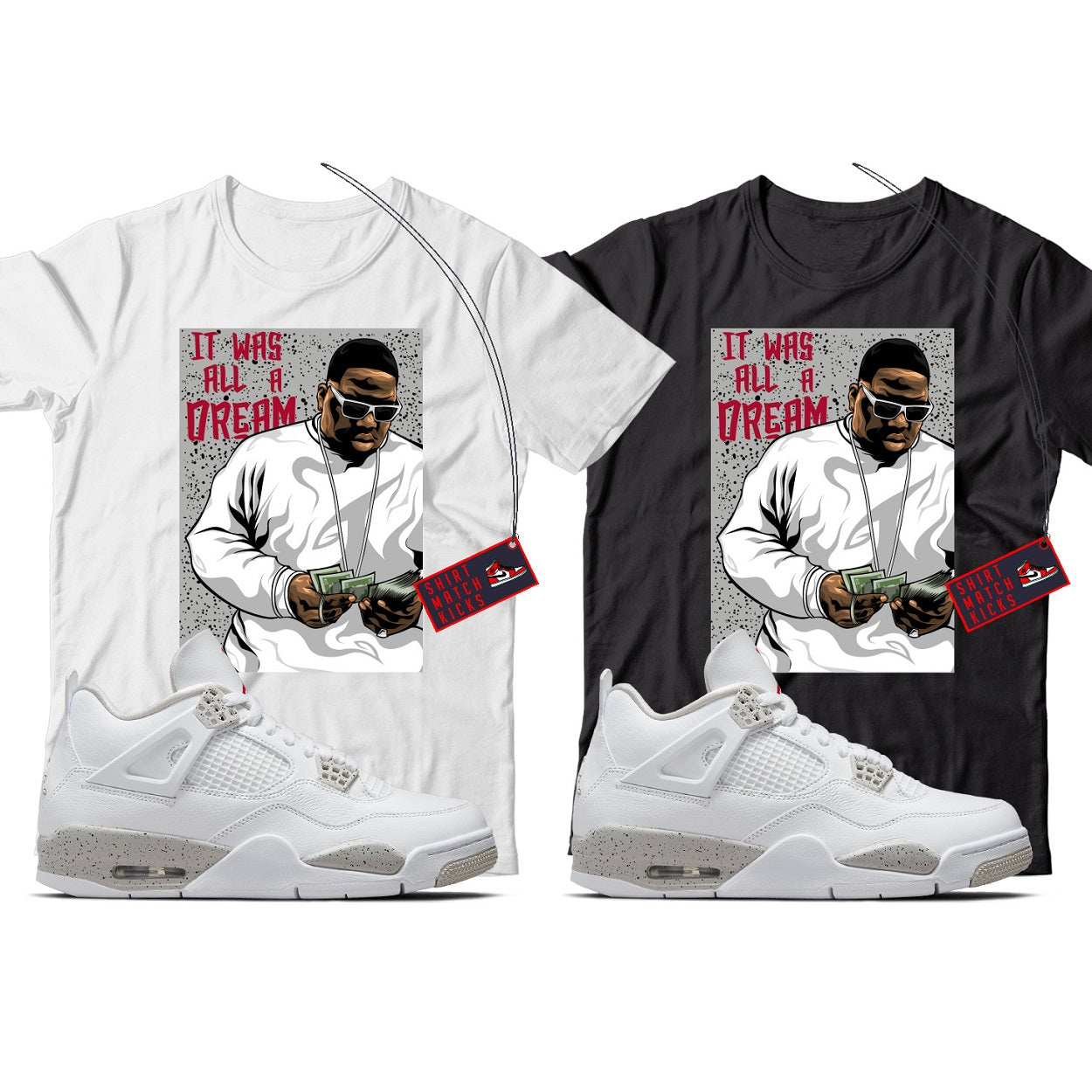 Biggie T-Shirt Match Jordan 4 White Oreo