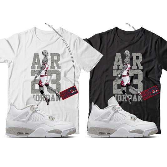 MJ T-Shirt Match Jordan 4 White Oreo