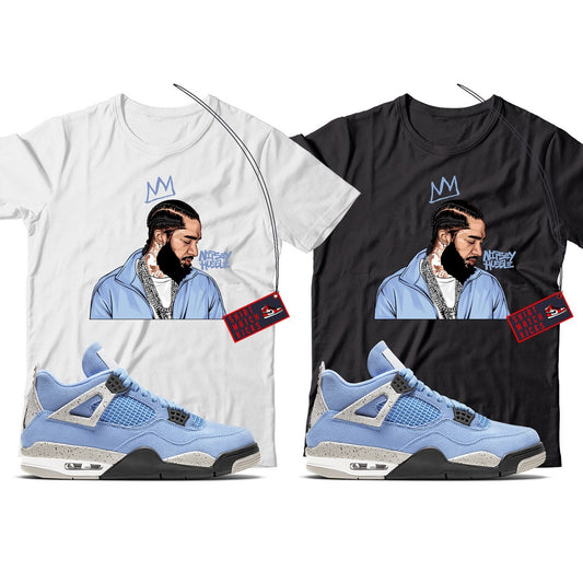 Nipsey T-Shirt Match Jordan 4 University Blue