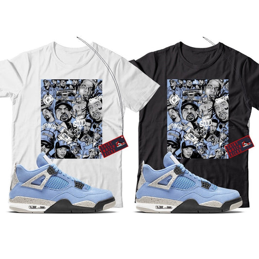 Rap(2) T-Shirt Match Jordan 4 University Blue