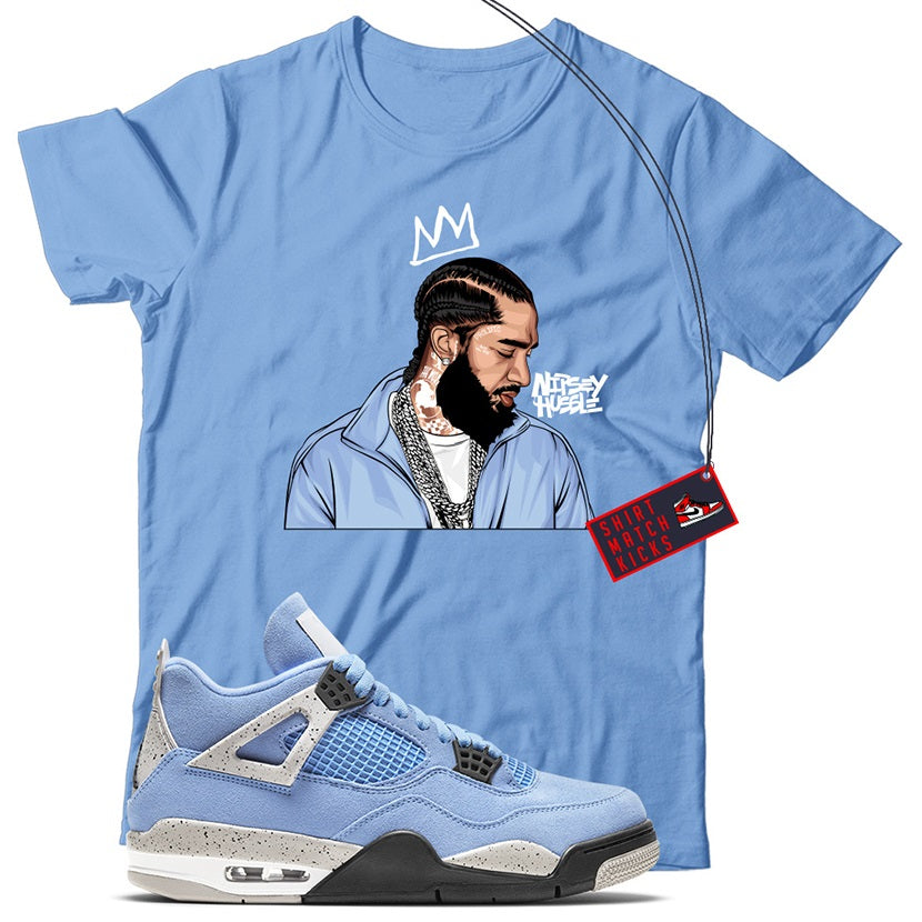 Nipsey T-Shirt Match Jordan 4 University Blue