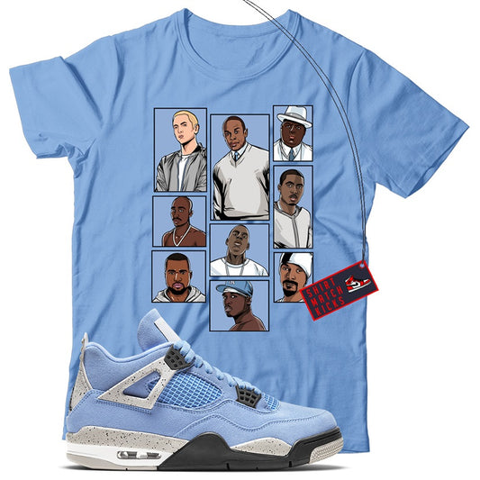 Rap T-Shirt Match Jordan 4 University Blue