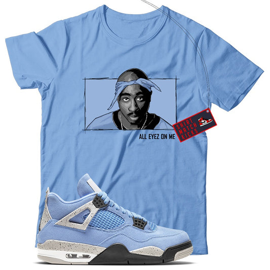 2 Pac(3) T-Shirt Match Jordan 4 University Blue