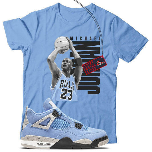 MJ(2) T-Shirt Match Jordan 4 University Blue