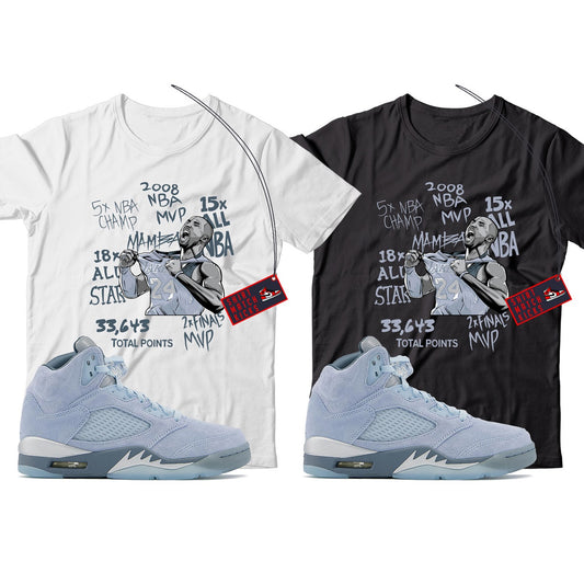 KB T-Shirt Match Jordan 5 Bluebird