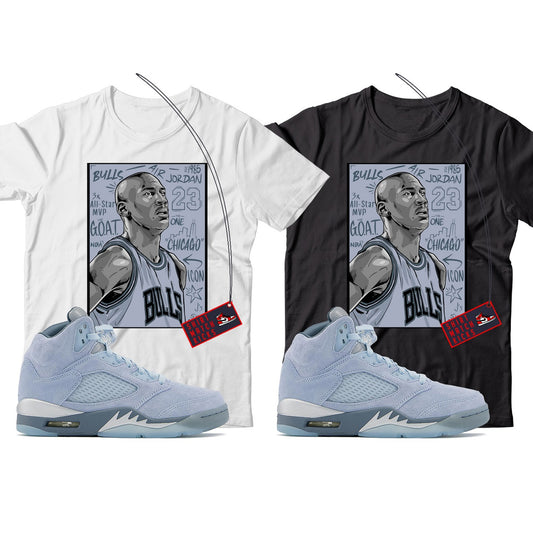 MJ(3) T-Shirt Match Jordan 5 Bluebird