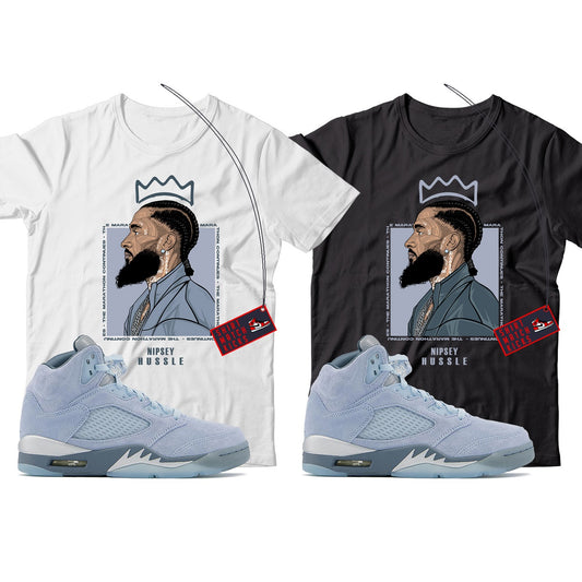 Nipsey(2) T-Shirt Match Jordan 5 Bluebird