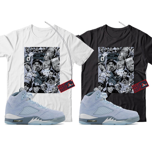 Rap(2) T-Shirt Match Jordan 5 Bluebird