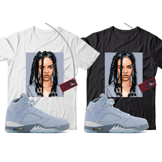 Riri T-Shirt Match Jordan 5 Bluebird