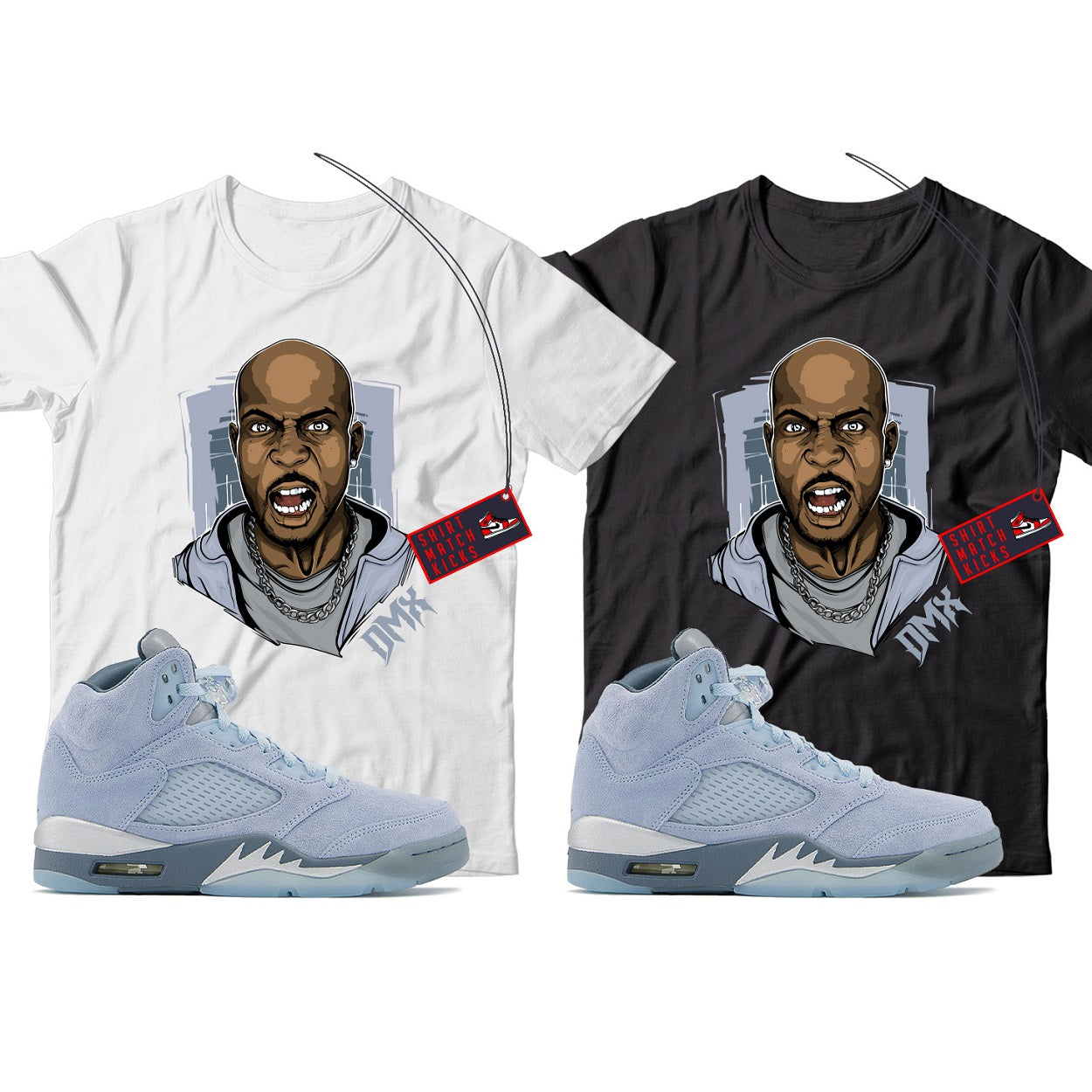 X T-Shirt Match Jordan 5 Bluebird