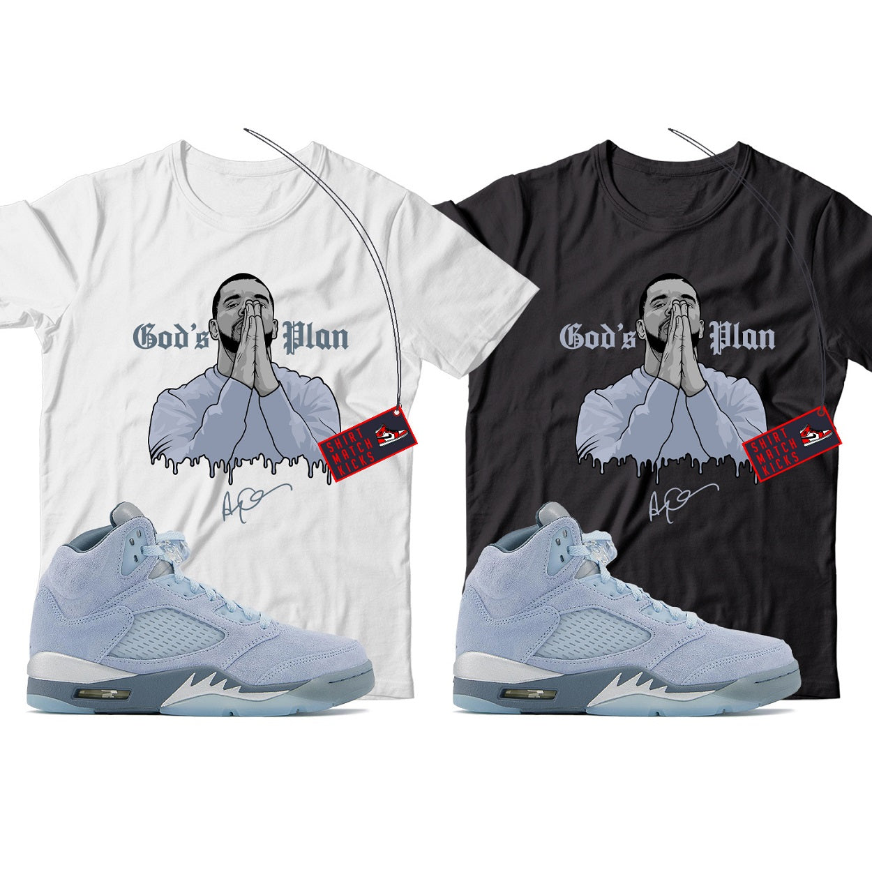 Drizzy T-Shirt Match Jordan 5 Bluebird – Shirt Match Kicks