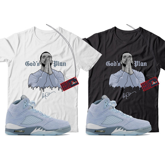 Drizzy T-Shirt Match Jordan 5 Bluebird
