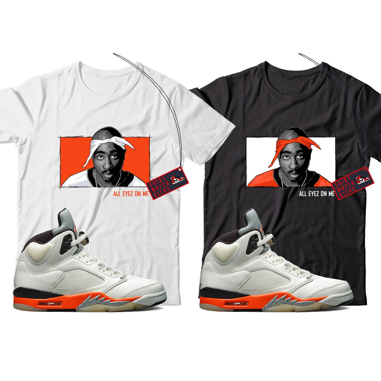 2 Pac T-Shirt Match Jordan 5 Shattered Backboard