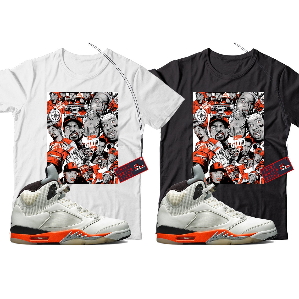 Rap(2) T-Shirt Match Jordan 5 Shattered Backboard