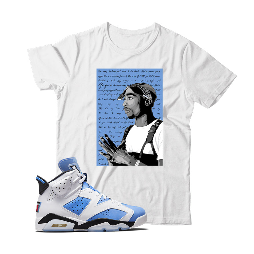 Jordan 6 UNC White shirt