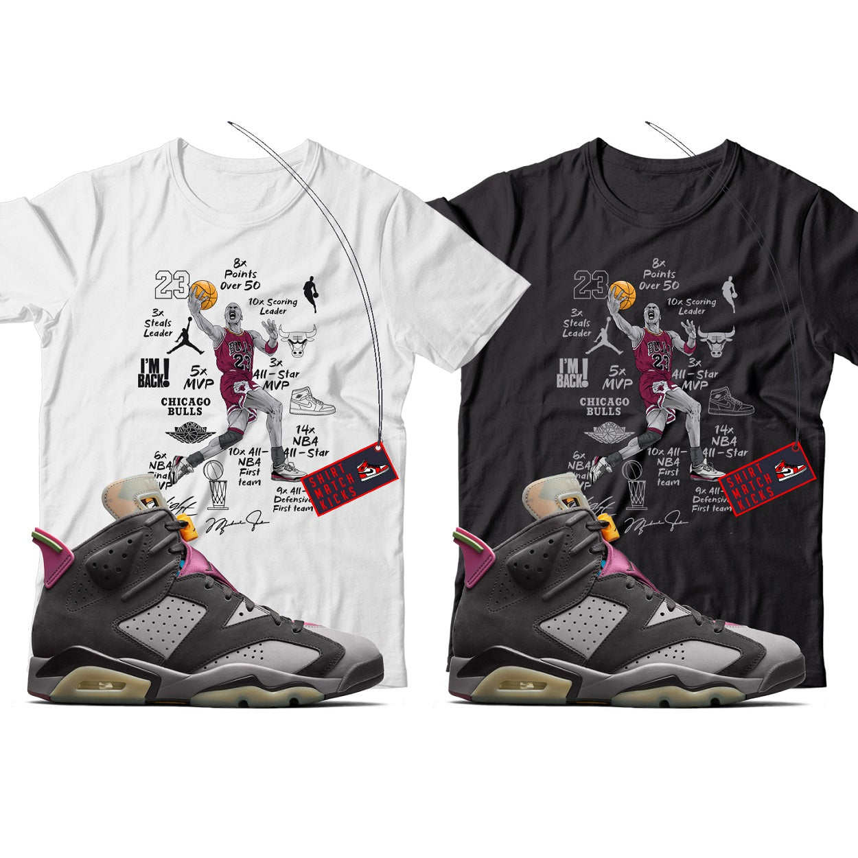 MJ(2) T-Shirt Match Jordan 6 Bordeaux