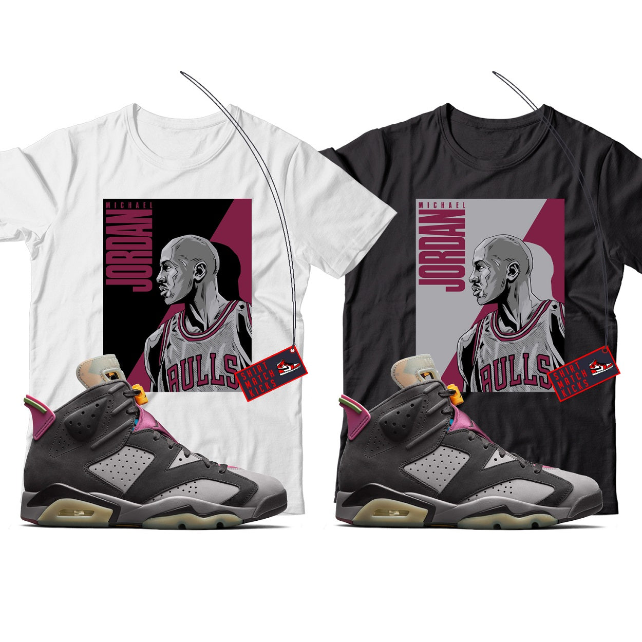 MJ(3) T-Shirt Match Jordan 6 Bordeaux