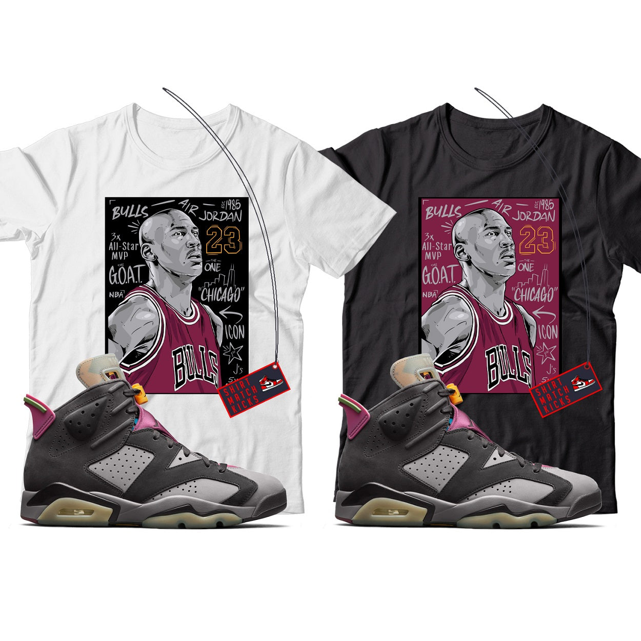 MJ(4) T-Shirt Match Jordan 6 Bordeaux