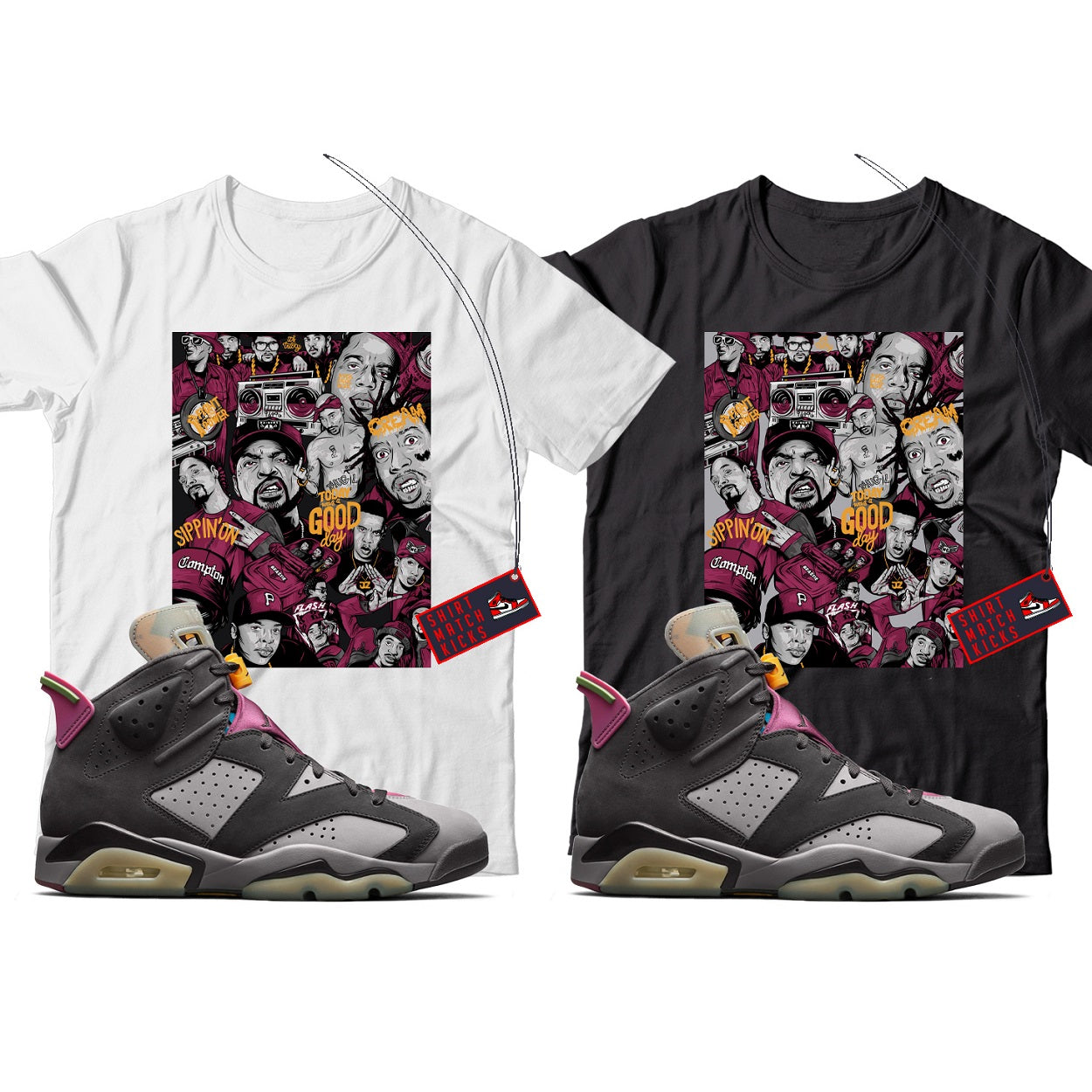 Rap(2) T-Shirt Match Jordan 6 Bordeaux