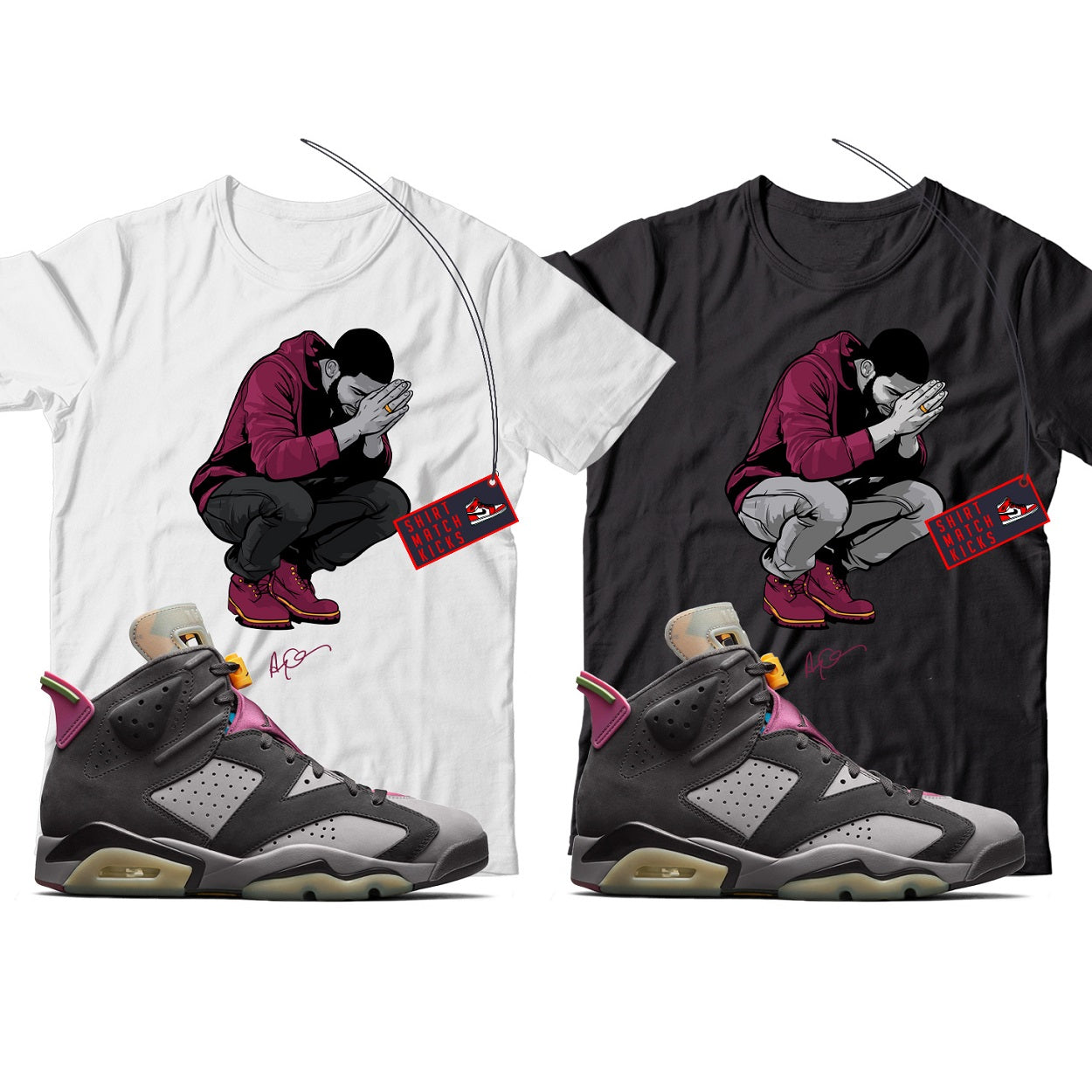 Drizzy(2) T-Shirt Match Jordan 6 Bordeaux