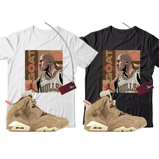 MJ(3) T-Shirt Match Travis Scott x Jordan 6 British Khaki