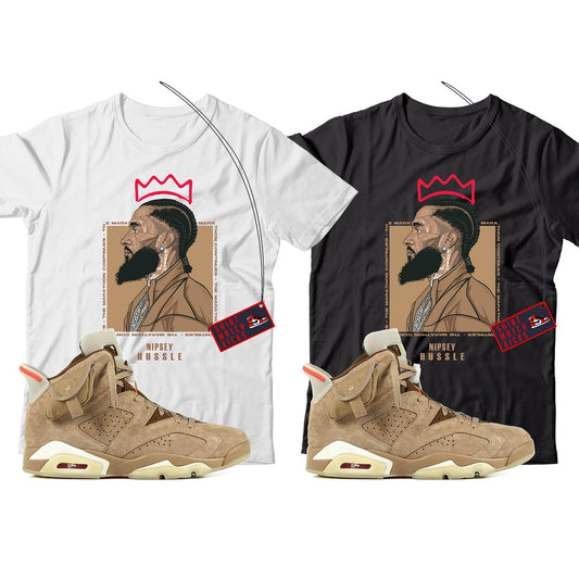 Nipsey(2) T-Shirt Match Travis Scott x Jordan 6 British Khaki