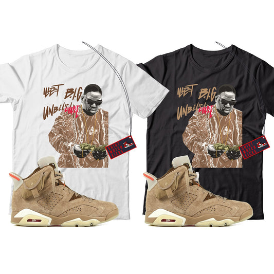 Biggie T-Shirt Match Travis Scott x Jordan 6 British Khaki