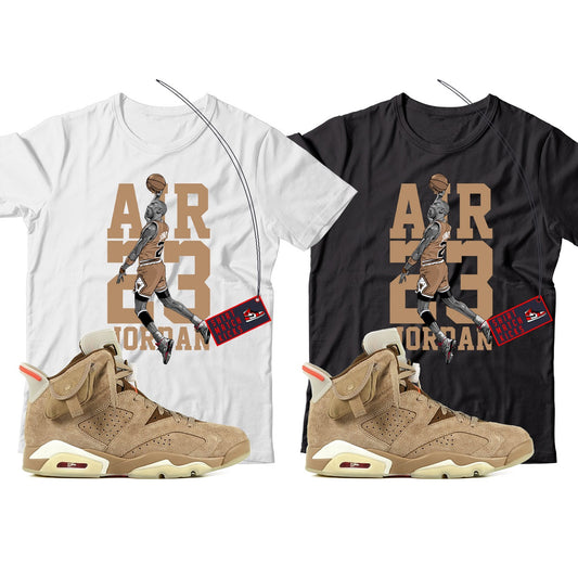 MJ T-Shirt Match Travis Scott x Jordan 6 British Khaki