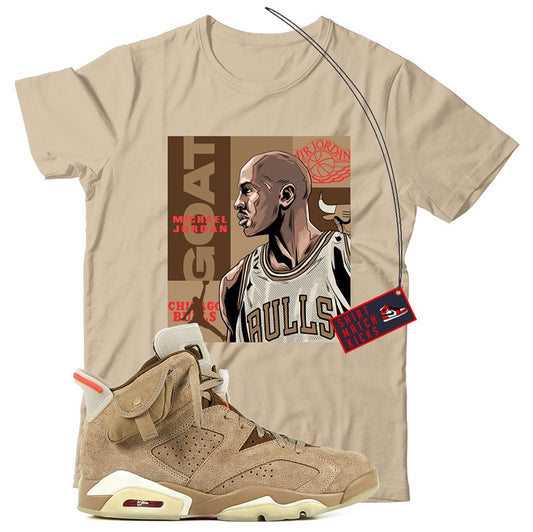 MJ(3) T-Shirt Match Travis Scott x Jordan 6 British Khaki