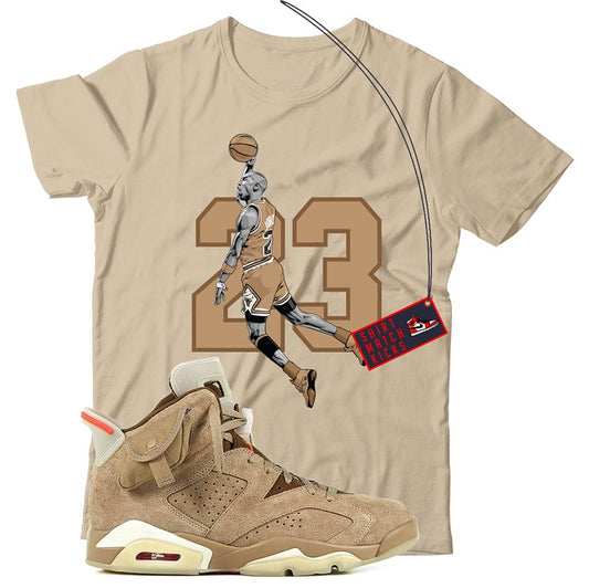 MJ(4) T-Shirt Match Travis Scott x Jordan 6 British Khaki