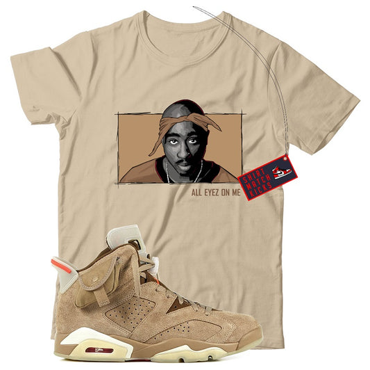 2 Pac T-Shirt Match Travis Scott x Jordan 6 British Khaki