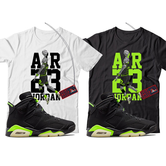 MJ T-Shirt Match Jordan 6 Electric Green
