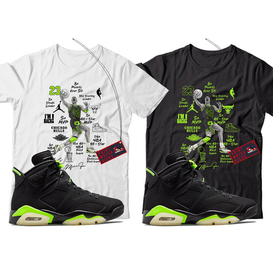 MJ(2) T-Shirt Match Jordan 6 Electric Green