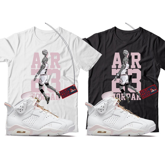 MJ T-Shirt Match Jordan 6 Gold Hoops