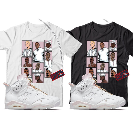 Rap T-Shirt Match Jordan 6 Gold Hoops