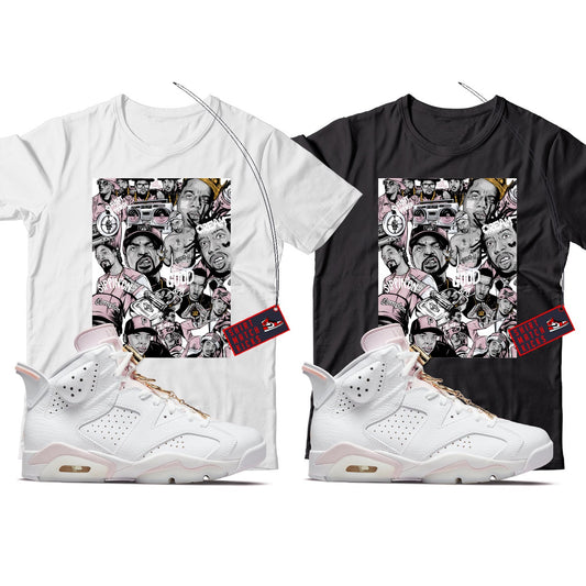 Rap(2) T-Shirt Match Jordan 6 Gold Hoops