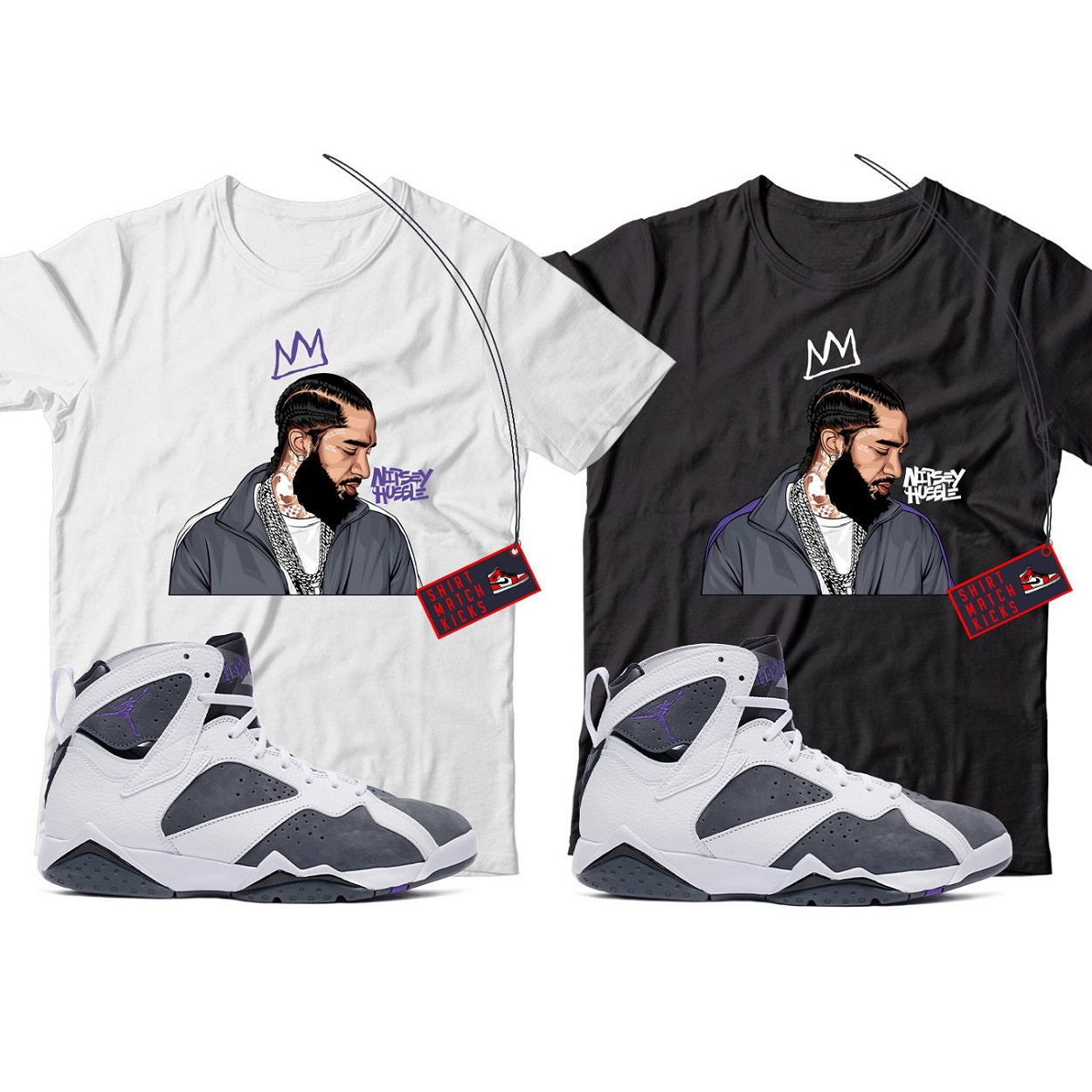 Nipsey T-Shirt Match Jordan 7 Flint