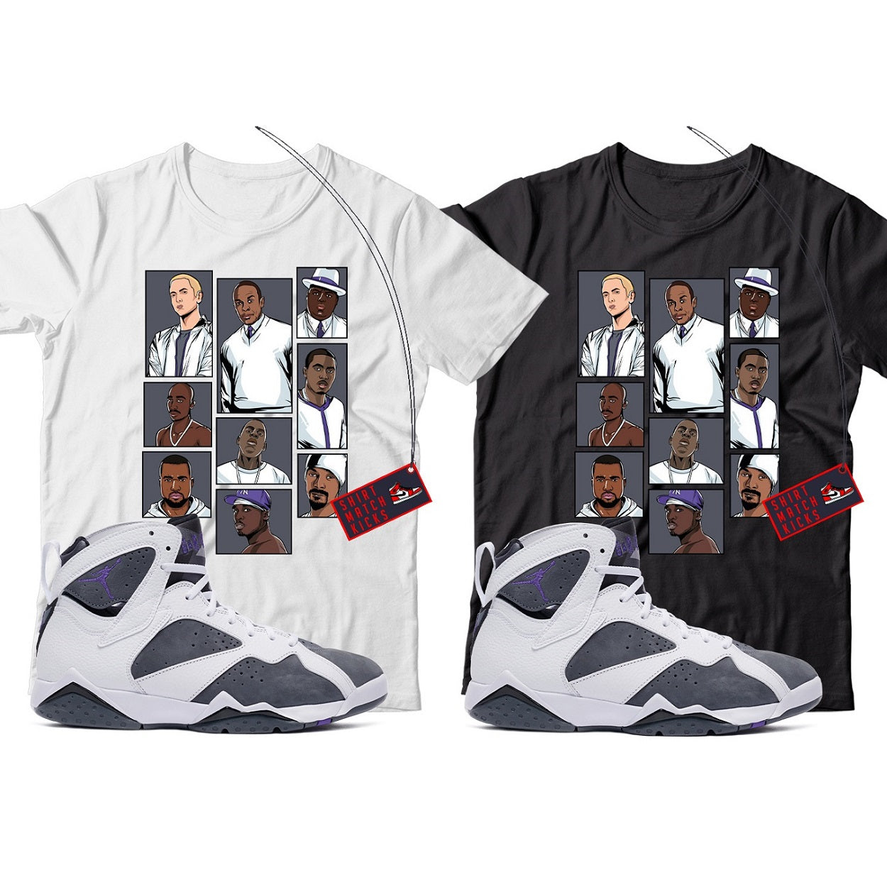 Rap T-Shirt Match Jordan 7 Flint