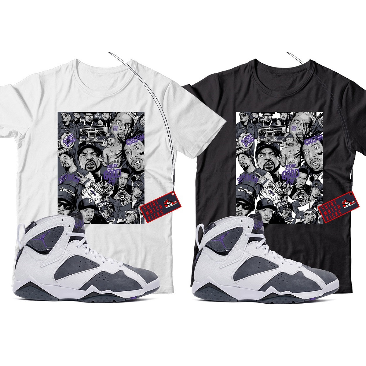 Rap(2) T-Shirt Match Jordan 7 Flint