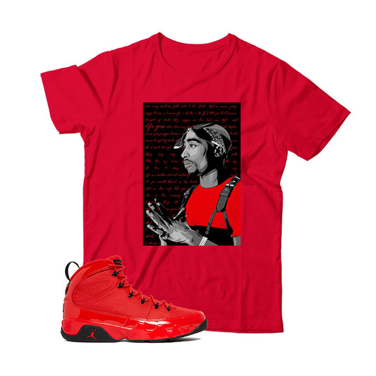 Jordan 9 Chile Red shirt