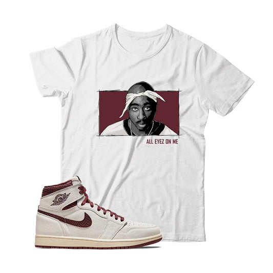 2 Pac T-Shirt Match A Ma Maniere x Air Jordan 1 (White)