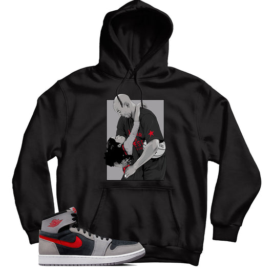 Jordan 1 Black Fire Red Cement hoodie